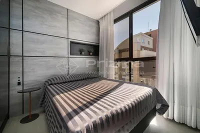 Uma cama ou camas num quarto em SD 203 · Excelente Apartamento em condomínio com Rooftop e Piscina.