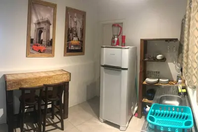 A cozinha ou kitchenette de 7. Apartamento com Banheira Vista Mar Bombinhas
