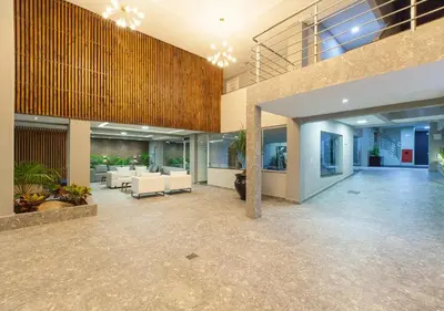 Uma área de estar em Castellammare Bombinhas Flat Residence