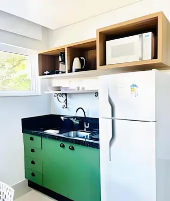 A cozinha ou kitchenette de Studio novo 200m da praia de Bombinhas