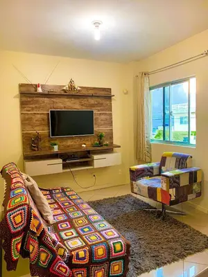 A planta de Apto lindo e aconchegante próximo a praia
