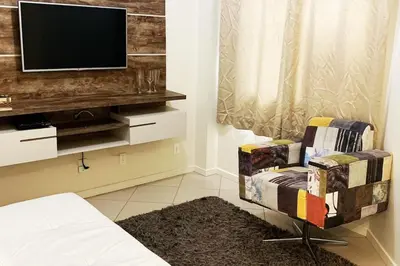 A planta de Apto lindo e aconchegante próximo a praia