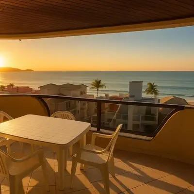 1090 Apartamento com linda vista para o mar