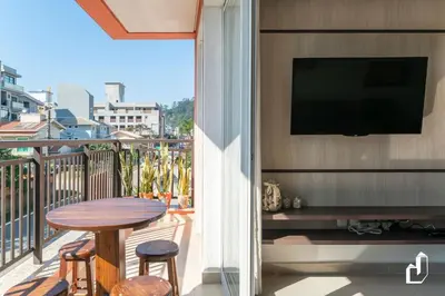 Uma varanda ou terraço em Apartamento 02 dormitórios