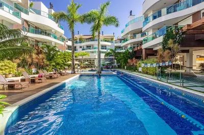 A planta de Boulevard 204A - Excelente apartamento em condomínio de luxo no centro de Bombinhas - Piscina - Jacuzzi - Academia - Portaria 24h.
