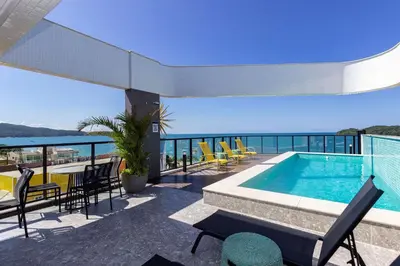 A planta de Aion Suites 205 – Lindo apartamento com Vista para o Mar, a 60m da Praia de Bombinhas, com Piscina e Academia no Rooftop.