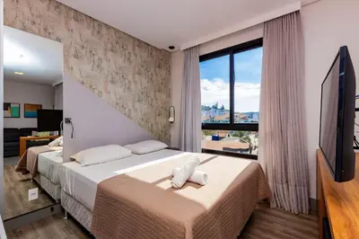 A planta de Aion Suites 302 – Lindo apartamento com Vista para o Mar, a 60m da Praia de Bombinhas, com Piscina e Academia no Rooftop.