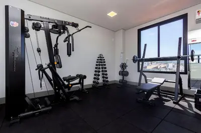 A planta de Aion Suites 302 – Lindo apartamento com Vista para o Mar, a 60m da Praia de Bombinhas, com Piscina e Academia no Rooftop.