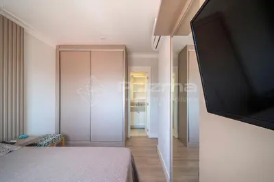 Uma cama ou camas num quarto em Varandas 303 A · Luxuoso Apartamento em Condomínio de Alto Padrão frente mar