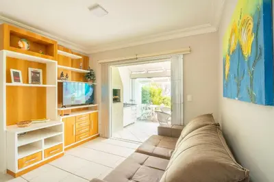 Uma área de estar em Frente ao mar - Residencial Guilhermina - Casa 08