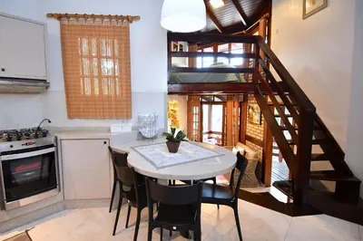 A cozinha ou kitchenette de BANGALÔ CASA DO MAR - EXCLUSIVIDADE, CONFORTO E PRIVACIDADE.