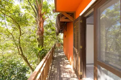 Uma varanda ou terraço em Dubai Bungalows Bombinhas