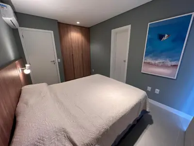 Uma cama ou camas num quarto em Cobertura Velejar em Condomínio Clube - com Área de Lazer