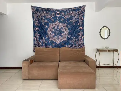 Uma área de estar em Apartamento na Praia de Palmas