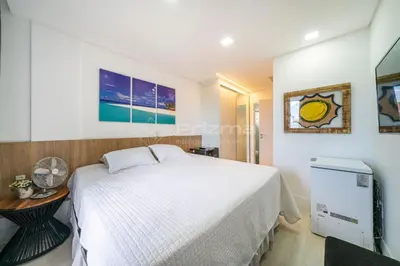 Uma cama ou camas num quarto em Excelente Cobertura Duplex de Alto Padrão na praia de Mariscal.
