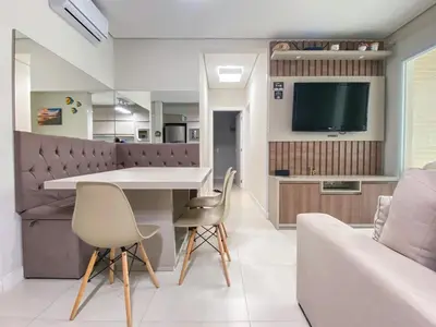 A planta de Apartamento encantador com piscina na Praia de Palmas Governador Celso Ramos