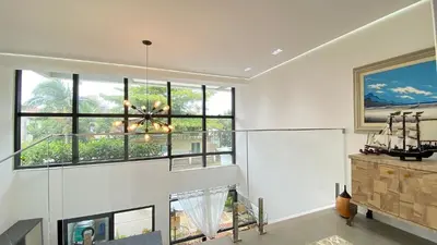 A cozinha ou kitchenette de Aconchegante apartamento térreo na Praia de Mariscal