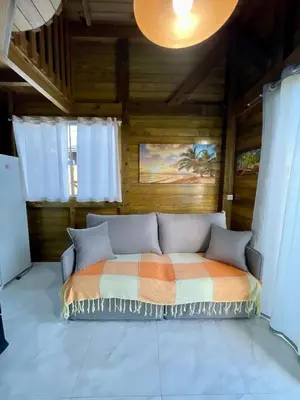 Uma cama ou camas num quarto em Chalés Costa Esmeralda Com Piscina , Bombinhas