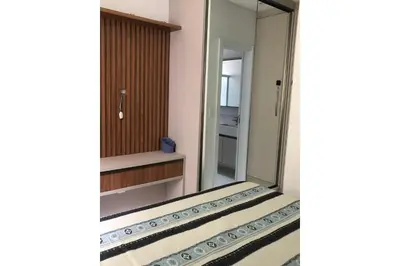 A planta de Apto Almeida Moraes 2 suítes Meia Praia