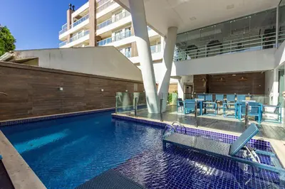 A planta de Mario Guilherme 207 – Aconchegante Apartamento a poucos metros da Praia de Bombinhas.