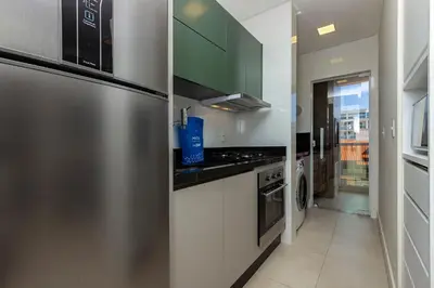 A planta de Mario Guilherme 207 – Aconchegante Apartamento a poucos metros da Praia de Bombinhas.