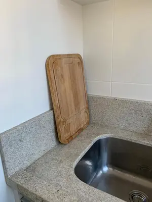 A planta de Apto de 3 quartos na Praia de Palmas, com garagem