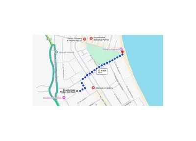 A planta de Apto na praia de Palmas, próximo ao mar, climatizado e com piscina