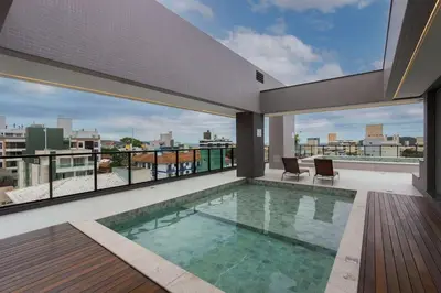A planta de Adra 101 - Apartamento no Centro de Bombinhas - Rooftop com piscina e academia - À poucos Metros da Praia.