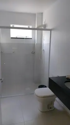Uma casa de banho em Apartamento Frente Mar em Porto Belo