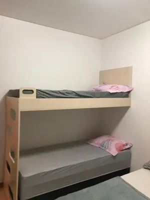 Uma cama ou camas num quarto em Apartamento funcional na Praia de Palmas Governador Celso Ramos