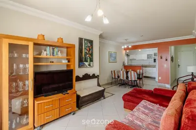 A cozinha ou kitchenette de Apto 3Q pé na areia com vista mar CET802