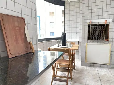 A cozinha ou kitchenette de DCA51 - Pé na areia, Churrasqueira, 2 Garagens