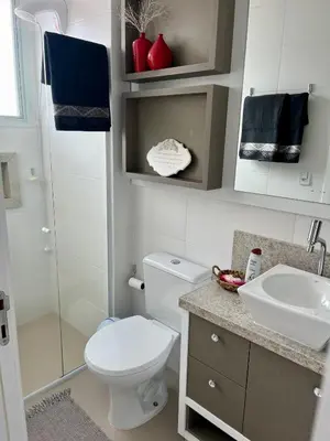 Uma casa de banho em Apartamento novo em Palmas, climatizado e próximo à praia!