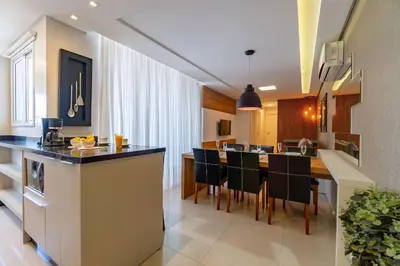 A cozinha ou kitchenette de Varandas do Atlântico - Fabuloso Apartamento com Vista Mar