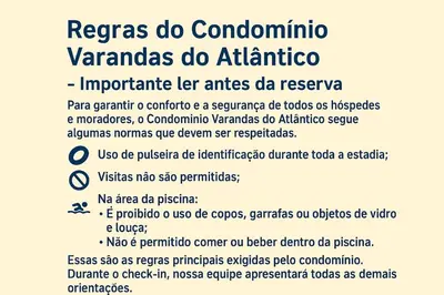 A planta de Varandas do Atlântico - Aconchegante Apartamento em Condo Pé na Areia
