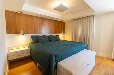 Uma cama ou camas num quarto em Porto Canoas 203 - Apto 2 quartos a 150 metros da Praia de Bombas