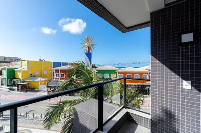 Uma varanda ou terraço em Aion 102 - Apto mono ambiente - 50 metros do mar!