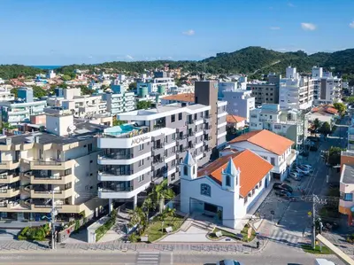 Uma vista geral de Bombinhas ou a vista da cidade a partir do apartamento