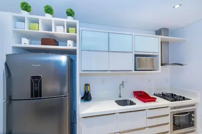 A cozinha ou kitchenette de Mariscal Beach 101 - Apto 2 quartos na Praia do Mariscal