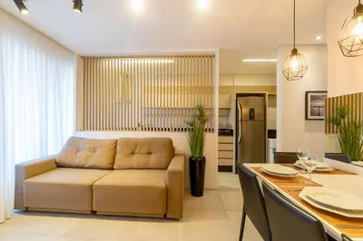 Uma área de estar em Porto Madero - Apartamento em Condo com Piscina