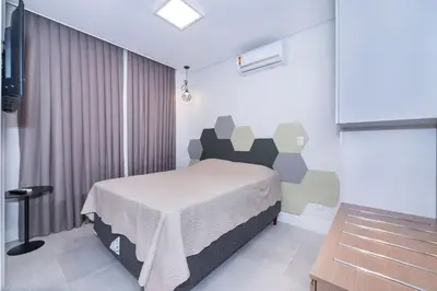 Uma cama ou camas num quarto em Porto Madero 303 – 130 Metros do Mar do Centro
