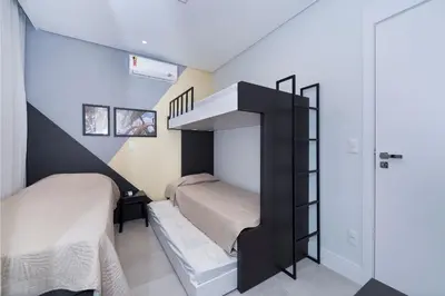 Uma cama ou camas num quarto em Porto Madero 303 – 130 Metros do Mar do Centro