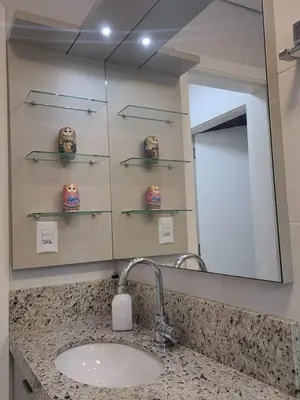 Uma casa de banho em Apartamento Residencial Mar Azul - praia de Palmas - Governador Celso Ramos-SC