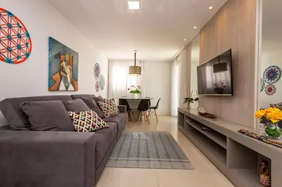 A planta de Boulevard 122D - Excelente apartamento em condomínio de luxo no centro de Bombinhas - Piscina - Jacuzzi - Academia - Portaria 24h.
