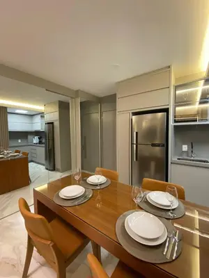 A cozinha ou kitchenette de Excelente AP Pé na areia Vista mar