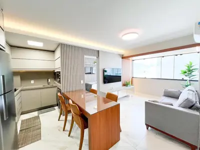 A cozinha ou kitchenette de Excelente AP Pé na areia Vista mar