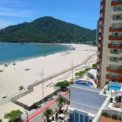 Excelente AP Pé na areia Vista mar