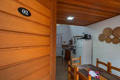 A cozinha ou kitchenette de Praia do Estaleiro-BC, 2 vagas, Ar, Churras e Pet Friendly