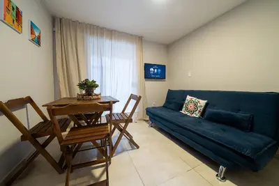A planta de 275 - Apartamento 01 dormitório na Praia de Mariscal