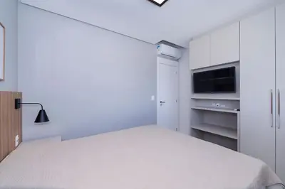 Uma cama ou camas num quarto em Adra 205 - Apartamento com 3 quartos - Centro de Bombinhas